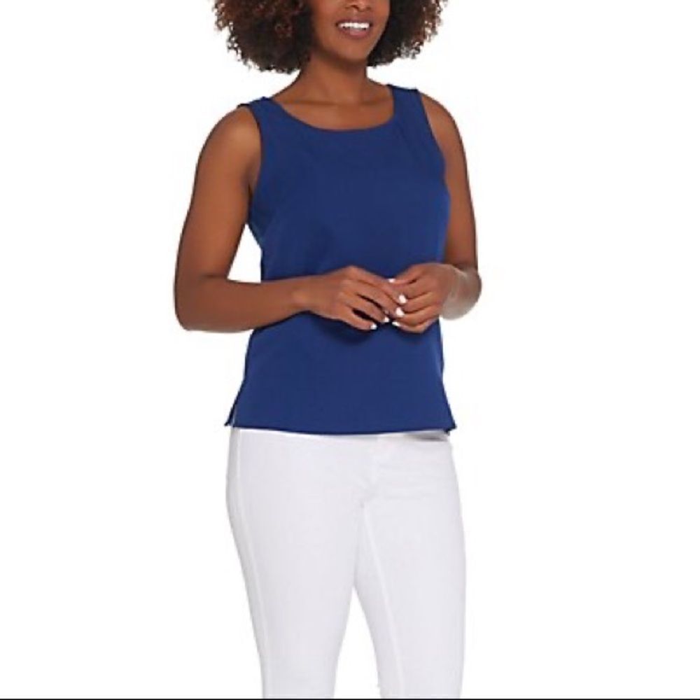 Bob Mackie Sleeveless Woven Crepe Top